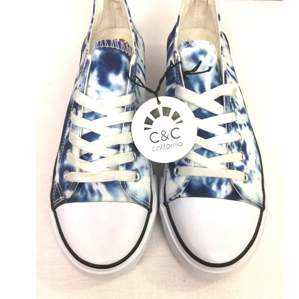 C &C California Indie Sleaze Y2K Streetwear Platform Tie Dye Lace Up Sneaker 11M